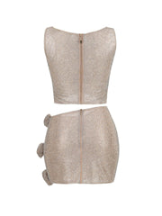 Vanesa Skirt Set in Light Nude