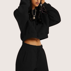 Black Hoodie And Pants Matching Set