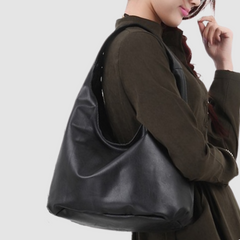 Black Leather Tote Handbag