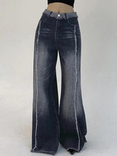 Wash Ombre Raw Trim Low Rise Boyfriend Jeans