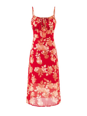 Natalia Drawstring Sheer Midi Dress