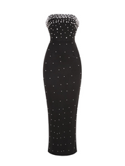 Zelie Pearl Embellished Strapless Maxi Dress