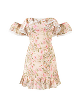 Grecia Off Shoulder Floral Ruffle Dress