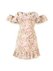 Grecia Off Shoulder Floral Ruffle Dress