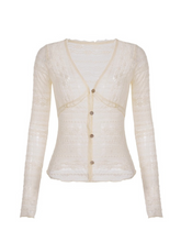 Ivie Button-Up Sheer Long Sleeve Top
