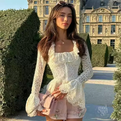 Tamia Ruffled Long Sleeve Corset Top