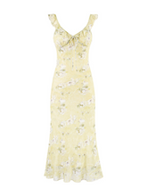 Margaret Lemon Bloom Sheer Maxi Dress