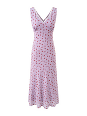 Rachel Rose Print Sleeveless Midi Dress