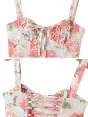 Gioia Lace-Up Floral Midi Dress