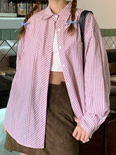 Casual Striped Print Long Sleeve Blouse