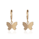 Golden Fluttering Butterfly Earrings and Necklace Set