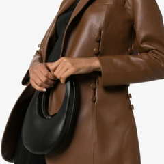 Black Shoulder Bag With Sleek Silver Accents