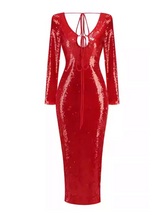Ruby Sequin Tie-Front Dress