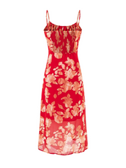 Natalia Drawstring Sheer Midi Dress