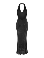 Tanya Sequin Halter Backless Dress