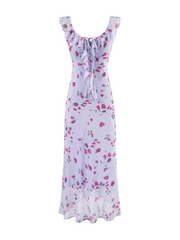 Sara Ruffle Tie-Front Floral Maxi Dress