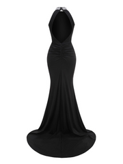 Sylvie Pearl Embellished High Neck Mermaid Gown