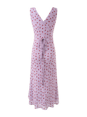 Rachel Rose Print Sleeveless Midi Dress