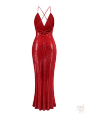 Yelena Sequin Backless Gown