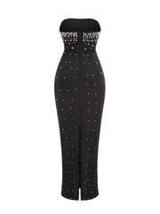 Zelie Pearl Embellished Strapless Maxi Dress