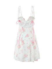 Inara Pink Rose Floral Sheer Mini Dress
