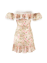Grecia Off Shoulder Floral Ruffle Dress
