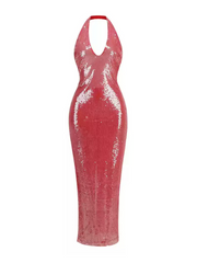 Riona Sequin Halter Maxi Dress