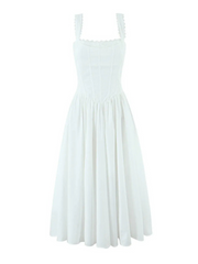 Lily Vintage Lace-Up Floral Midi Dress