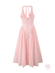 Melina Halter Plaid Midi Dress