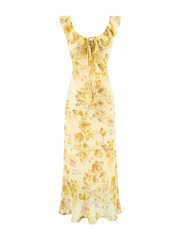 Sara Ruffle Tie-Front Floral Maxi Dress