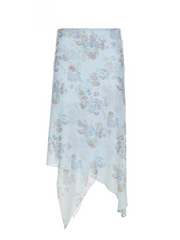 Liana Floral Asymmetric Mesh Skirt