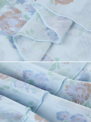 Liana Floral Asymmetric Mesh Skirt