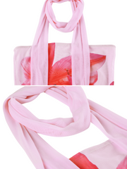 Sierra Pink Floral Mesh Halter Top