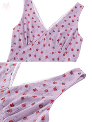 Rachel Rose Print Sleeveless Midi Dress