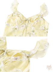 Margaret Lemon Bloom Sheer Maxi Dress