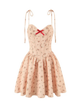 London Peach Corset-Style Floral Mini Dress
