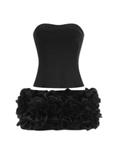 Inna Bloom Corset Skirt Set in Black