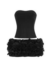 Inna Bloom Corset Skirt Set in Black