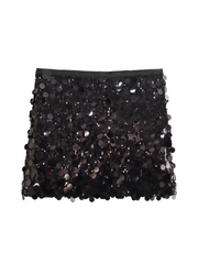 Jenna Sequin Mini Skirt in Black