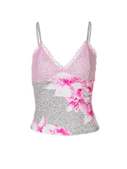 Seline Pink Lace & Leopard Floral Camisole
