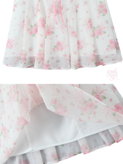 Inara Pink Rose Floral Sheer Mini Dress