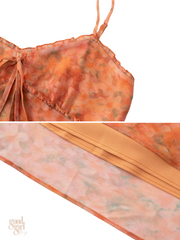 Natalia Orange Floral Sheer Maxi Dress