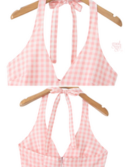 Melina Halter Plaid Midi Dress