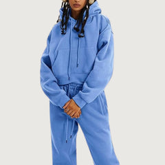 Blue Hoodie And Pants Matching Set