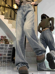 Vintage Wash Blue High Rise Boyfriend Jeans