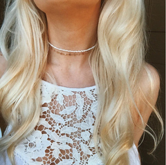 Pearl White Beads Choker Necklace Women