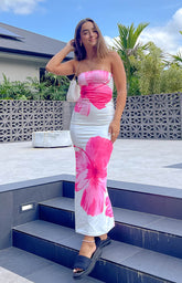 Arizona Pink Floral Print Maxi Dress