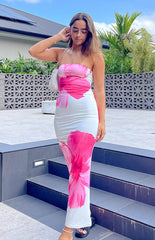 Arizona Pink Floral Print Maxi Dress