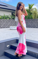 Arizona Pink Floral Print Maxi Dress