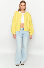 Bad Habits Yellow Knit Cardigan